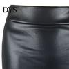 Female Skirt Women Mini Solid Color High Waist Slim Fit Bodycon Skinny Matte Faux Leather Cozy Commuter Streetwear Short