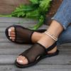 Spring And Summer New Large-Size Mesh Sandals Women'S Summer Breathable Mesh Flat-Bottomed Casual Sandals
