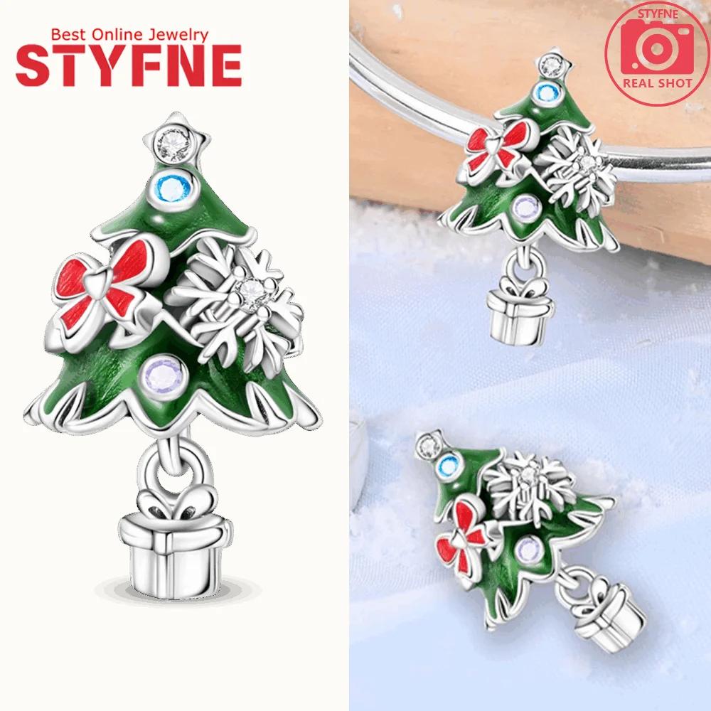 

Christmas Jewelry 925 Silver Sleigh Christmas Tree Charms Gingerbread Man Bell Socks Beads Fit Fine Bracelet Gift Making
