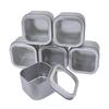 WestKaiba 6-Piece Set Tin Can Mini Box with Lid, Silver, Transparent, Square Container for Small Items, Storage, Sundries, Silver