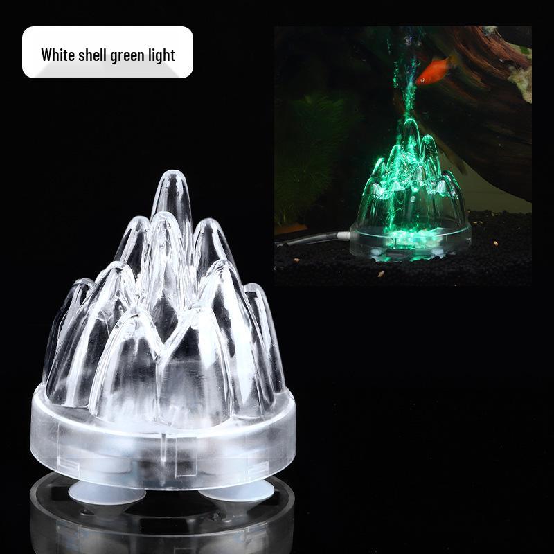 Siebenfarbige LED-Aquarium-Vulkanleuchte mit Luftstein-Blaseneffekt