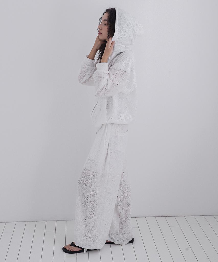 Soleubi Lace Side Fold Pants / White