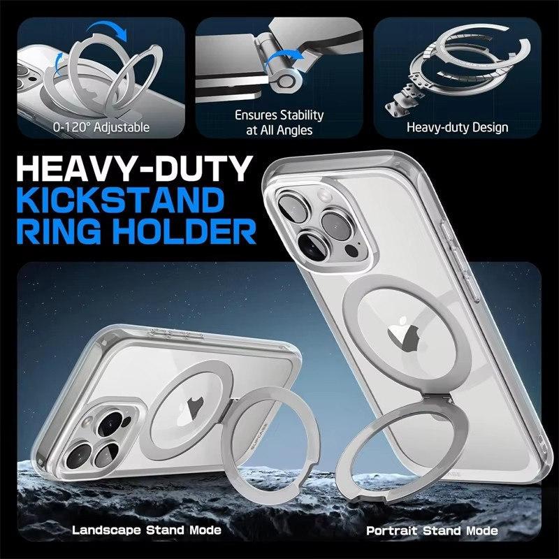 Magnetic Clear with Camera Control Button Macsafe Stand Case for IPhone 16 Pro Max Plus 16Pro 16Plus IPones Magsafe Holder Cover