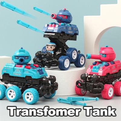 Transforming Tank Shoot Crash Transform Tank Transformer Toy Inertial Toy Car For
