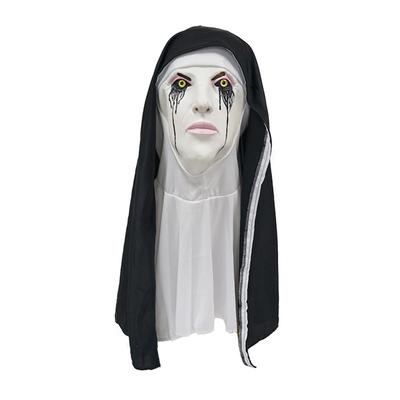 Skräck Nun Latex Mask Halloween Haunted House Party Kostym Cosplay Accessoarer