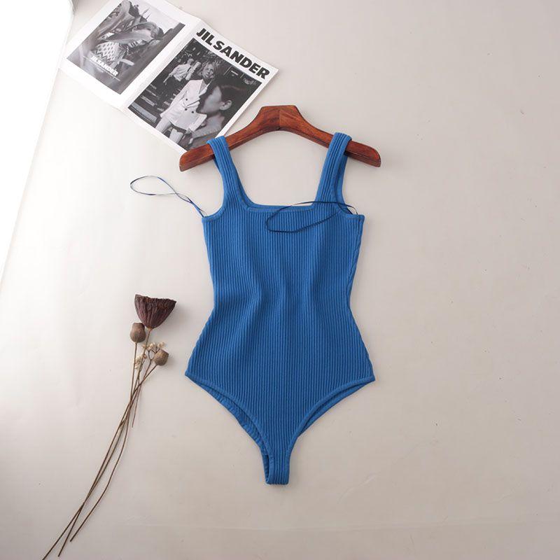 Western Style High-Fixed Rib Square Collar Pure Desire Positioning Clothing Foreign Trade Original Order Slim fit Briefs Sexy One-Piece Vest