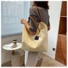 Large Capacity Canvas Bucket Bag for Women Trendy Street Style Shoulder Crossbody Purse with Magnetic Closure