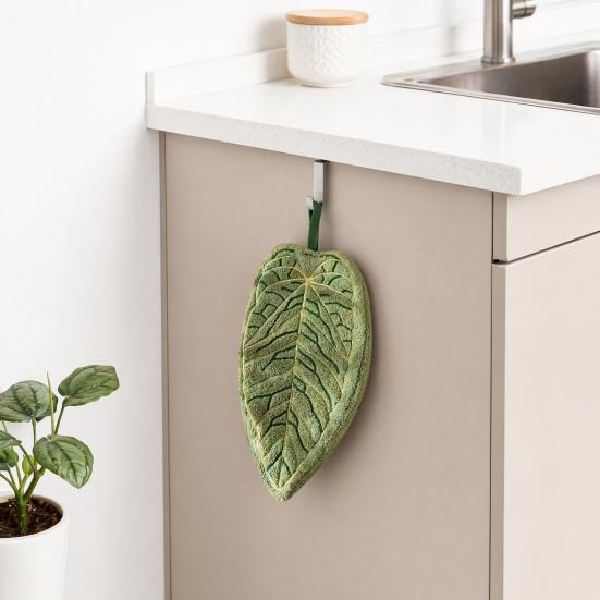 Hand Towels Home Decoration Leaf Hand Towels Coral Fleece 1 Pc