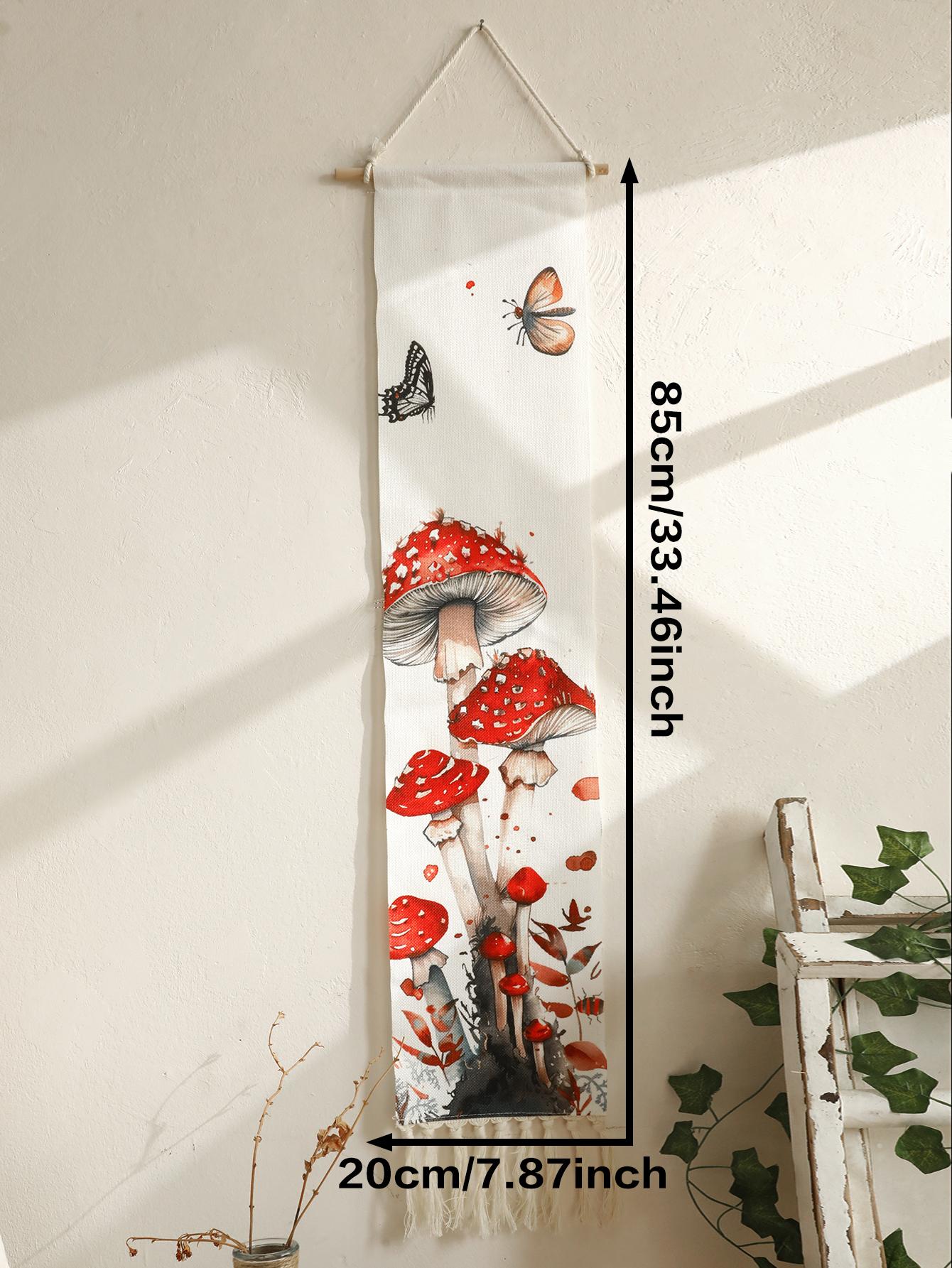 1 шт. Бохо Красный Гриб Настенный Гобелен Хлопковый Баннер Настенный Декор с Бахромой Рустикальная Бабочка и Насекомые Домашний Декор Арт Подарок
