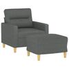 Vidaxl Armchair with Footrest, Dark Gray, 60 Cm, Upholstered In Fabric