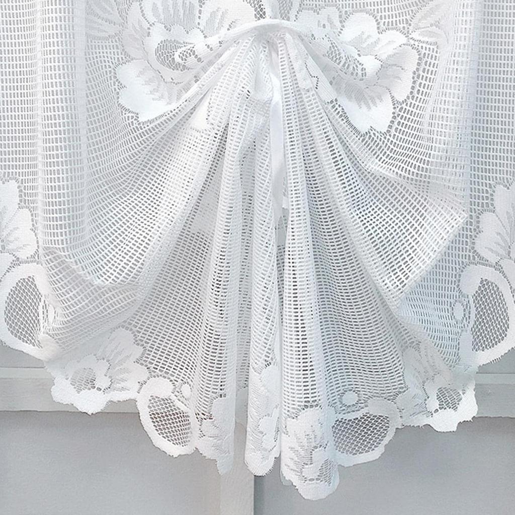 Butterfly Pull-Out Curtain Warp Knitted White Lace Curtain Gauze Curtain Bay Window Kitchen Partition Door Curtain Shein
