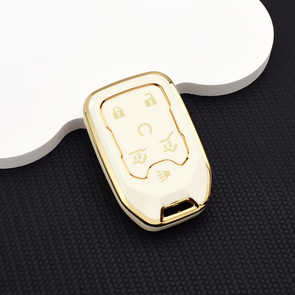 6 Buttons Smart Keyless Key Fob Shell Case For Chevy Suburban Tahoe Gmc Yukon Xl Denali Hyq1Aa - Car Key Cover Protector