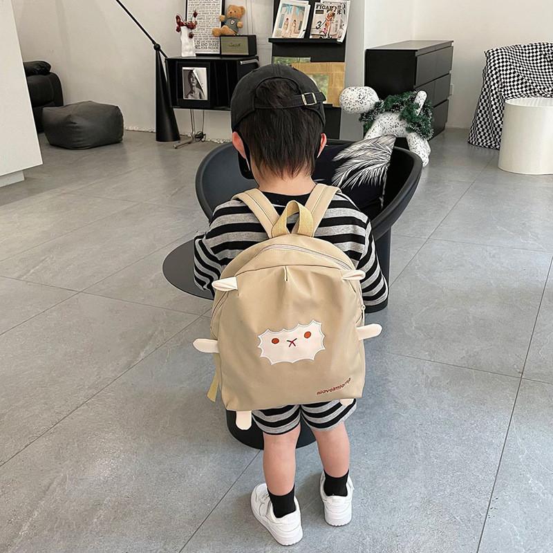 Adorable Cartoon Backpack For Kids Large Capacity Canvas Bag For School Use