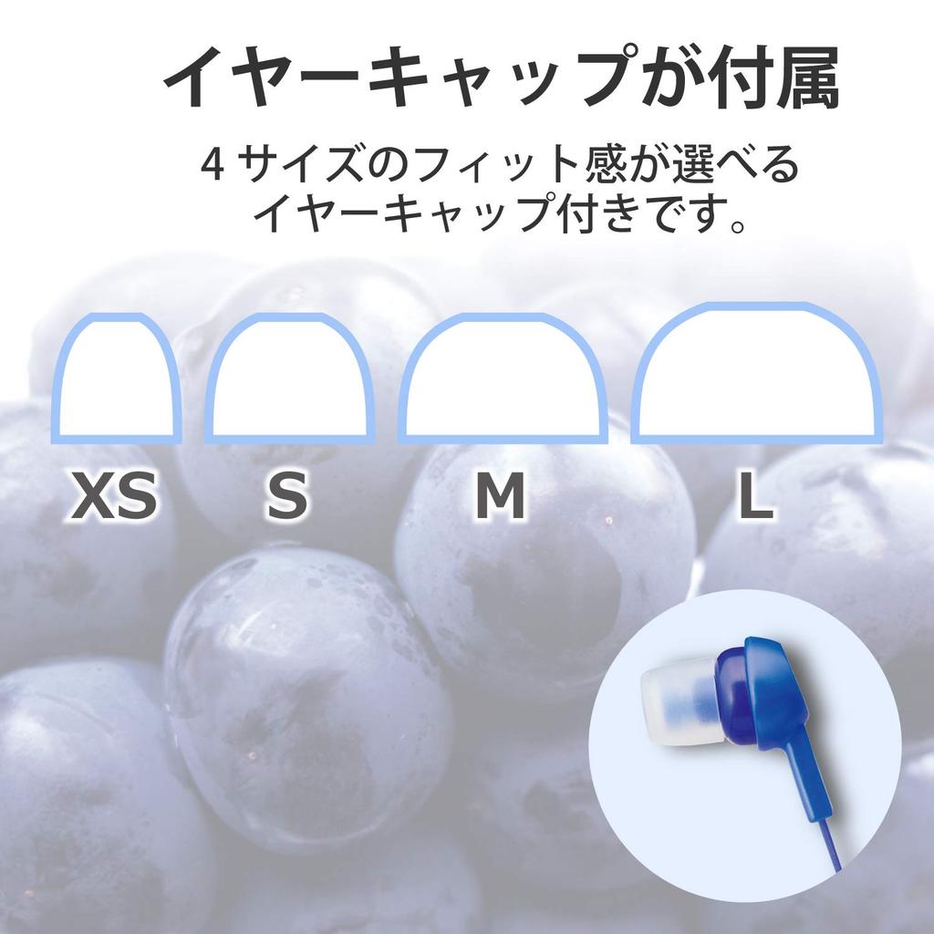 ELECOM Stereo Earphones, Tangle-Resistant Flat Cord, Y-Shaped, 9mm Drivers, Deep Blue, EHP-C3520BUD