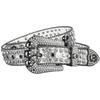 Skull Buckle Rhinestone Studded Belt Trendy Waistband  Jeans Short Skirt Women Men Accessories