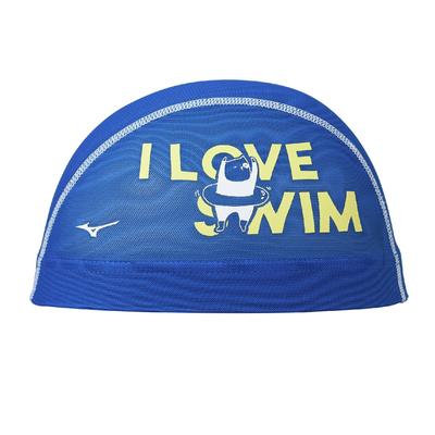 Mizuno N2JWC510 Mesh Swim Size for Competitive and Fitness Swimming Cap, Unisex, L, Blue,