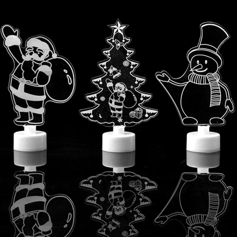 New Acrylic Christmas Night Colorful LED Decorative Lights Christmas Tree Decorations Party Supplies New Year's Products