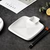 Creative Simple Separated Dumpling Plate Tableware Ceramic Fruit Plate Salad Plate Kitchenware