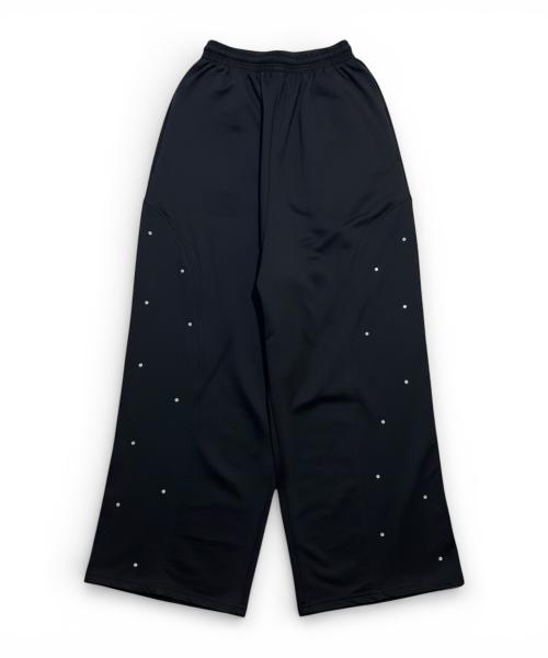 Bonseullipi Crystal Stud Curve Wide Pants (Black)