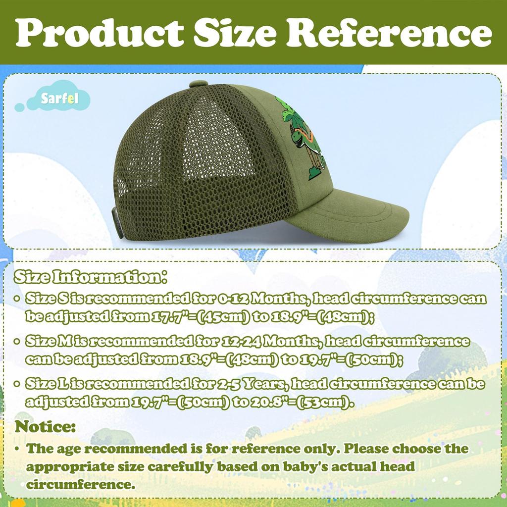 Kids Baseball Cap Sunscreen Quick Dry Breathable Mesh Cap 1-5 Years Boy Girl Adjustable Sweat Absorb Outdoor Travel Toddler Cap