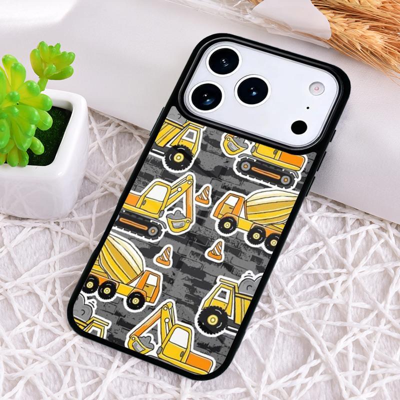 Bagger Bau Handyhülle für iPhone 17 Air 16 15 11 12 14 13 Pro Max Stoßfeste Hülle