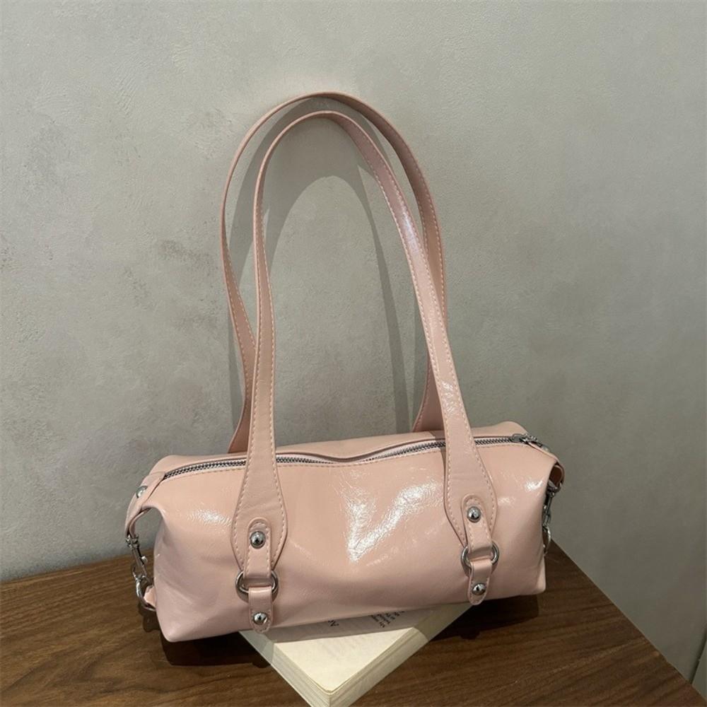 Casual Leather Underarm Bag Large Capacity Y2K Shoulder Bag Metal Buckle Women Handbag