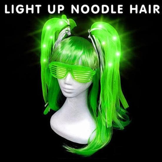 Leuchtender Haarzopf Leuchtendes LED Halloween LED Blinkendes Stirnband Kostüm Verkleiden für Party