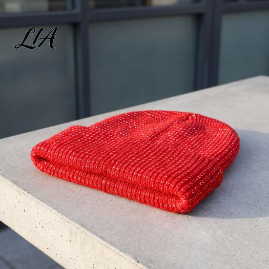 Daily Commuting Knit Hat Reflective Winter Beanies, Unisex Glitter Knitted Hat, Stretch Elastic Soft Skull Cap Warm for Night Walks, Cold Weather