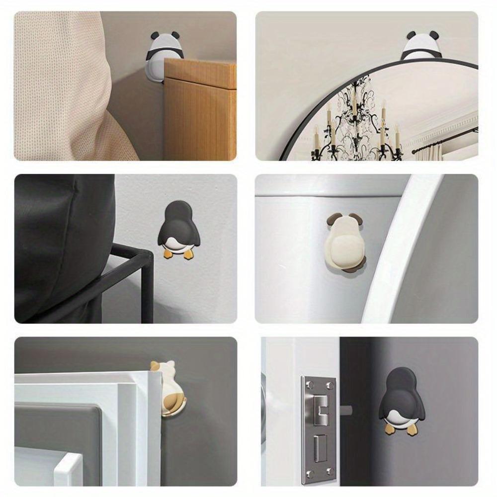 Pet Door Stopper 2/4PCS 3D Dog Cat Penguin Panda Anti Collision Self Adhesive Bumper for Furniture Door Holder Home Improvement
