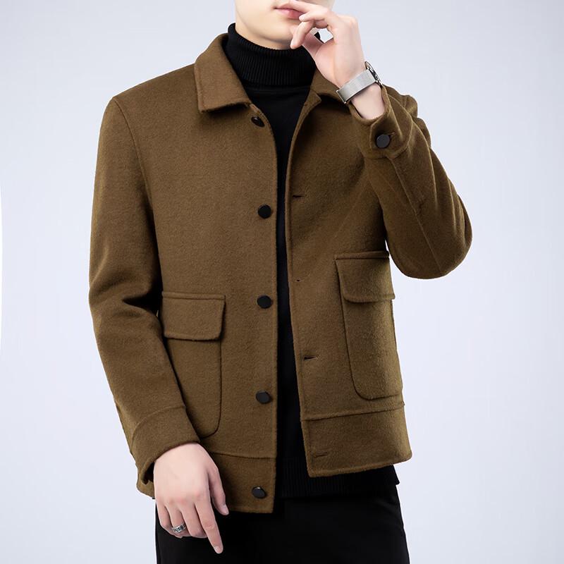 Firstview Men's Casual Double-sided Wool Lapel Overcoat FV24D1124