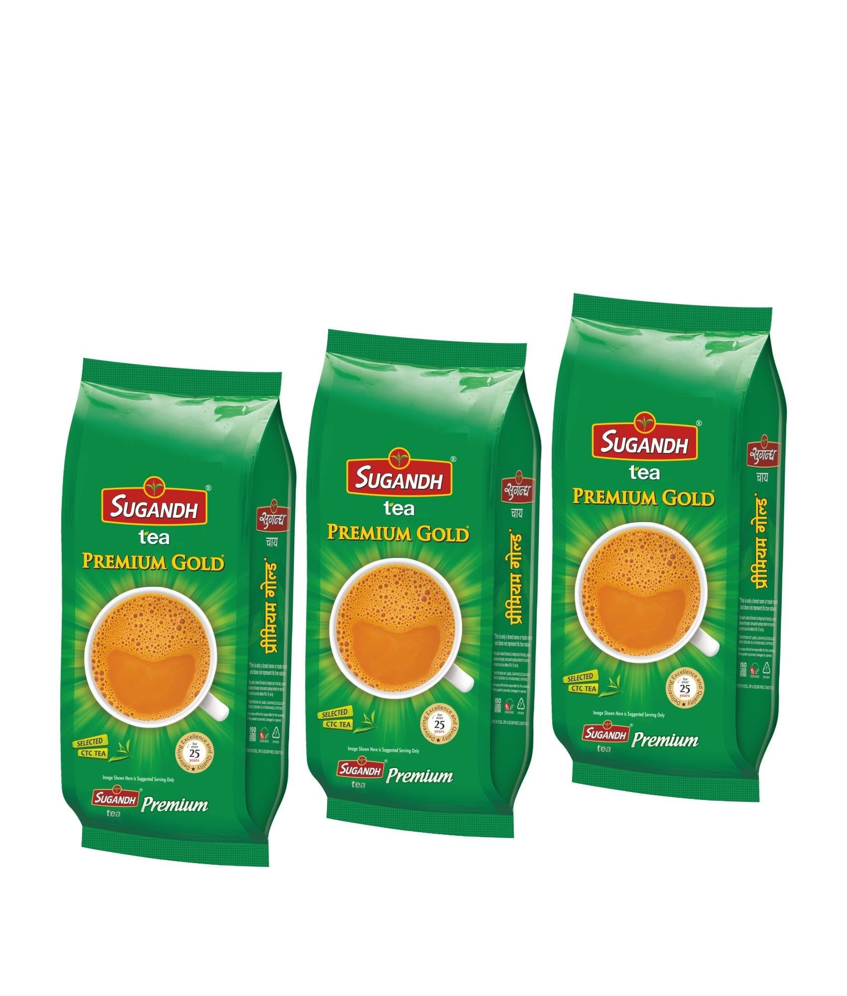 Sugandh Premium Tea | 250GM X 3 | Pack of 3 | 750GM | CTC Processing | Strong and Rich in Taste | Aromatic Flavor | 100% Natural Ingredient