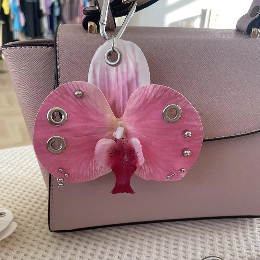 Backpack Decoration Orchid Lily Keychain Simulation Flower Flower Bag Pendant