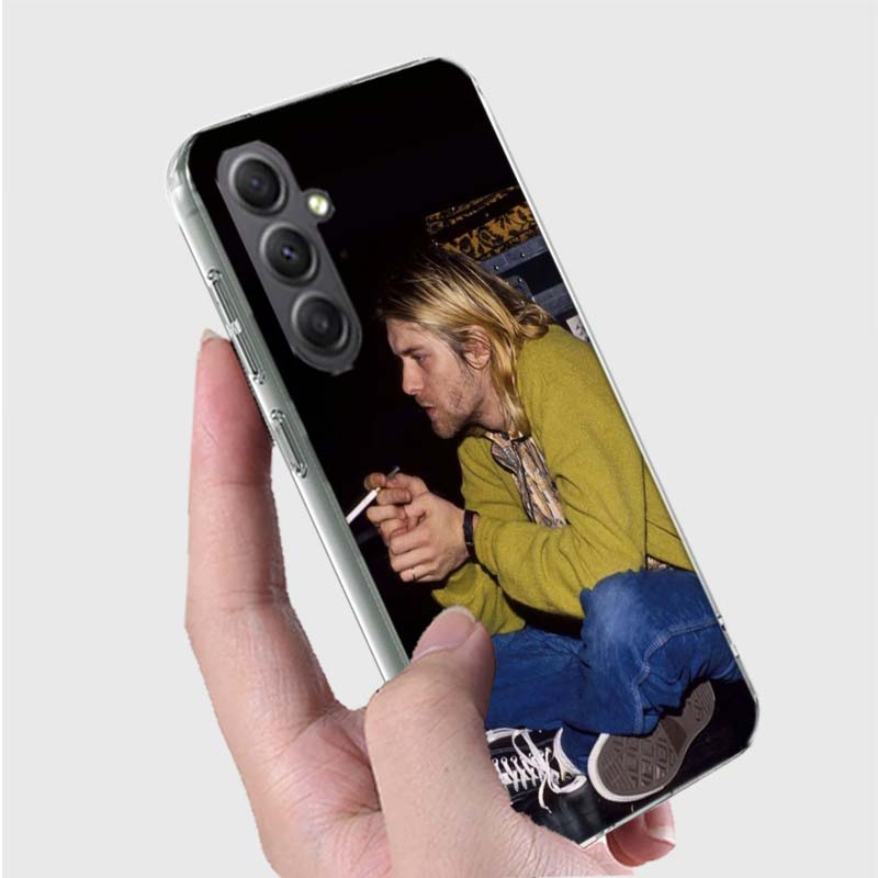 Retro Singer Kurt Cobain Phone Case for Samsung A16 A26 A36 A56 A17 A37 A57 A07 A06 A02S A03 A04S A05S Galaxy Note 20 10 A50S A7 Samsung A02S
