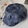 British Style Pu Leather Beret Autumn Winter Artist Cap Elegant Women's Beret  Streetwear