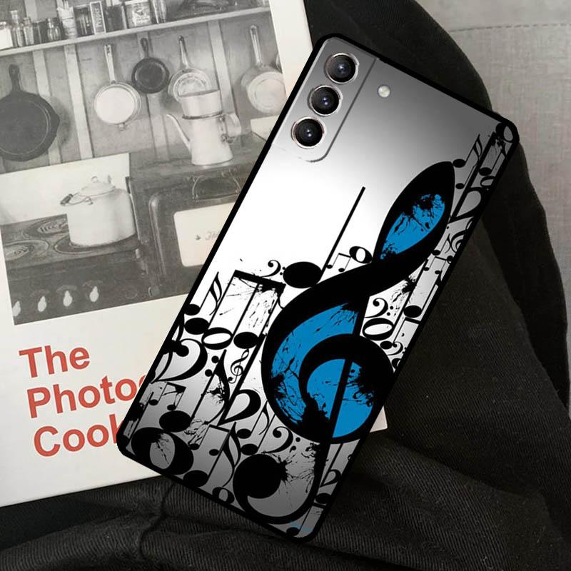 Music Note Symbol Piano Phone Case For Samsung Galaxy S22 S23 S24 Ultra S20 S21 S24 FE S9 S10 Plus Note 10 20 Ultra