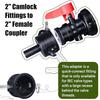 S60*6 IBC Tank Adapter PP Material Camlock Fitting, Type C, 64mm Female Camlock Coupler X 1" 1.5'' 2" Hose Shank