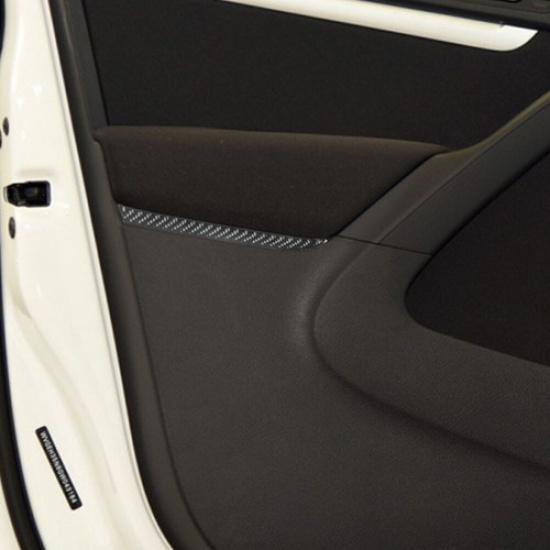 4Pcs For Volkswagen Tiguan Carbon Fiber Interior Door Panel Cover Trim Strip