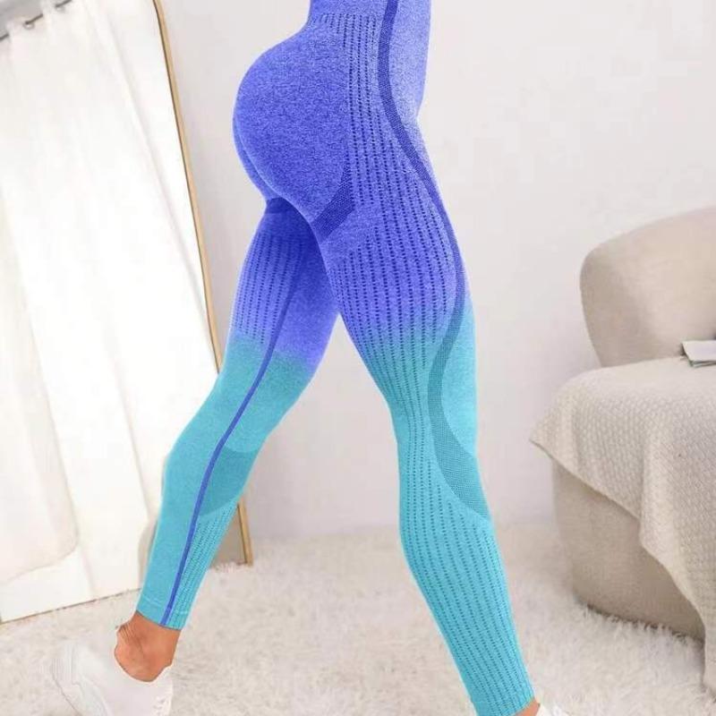 Gradient Seamless Casual Sports Fitness Yoga Pants Women Hollow Out Slim Fit High Waist Yoga Leggings Trouser Ladies Running Gym Yoga Leggings 25607