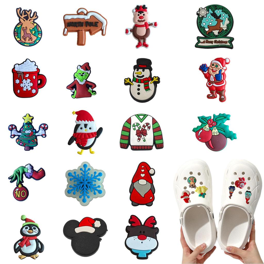 Detachable Christmas Shoe Buckle: PVC Flower Decoration for Hole Shoes