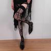 Sexy Thigh High Stocking for Women Rear Vertical Line Female Black Lace Stockings Transparent Long Stockings Fishnet Stockings