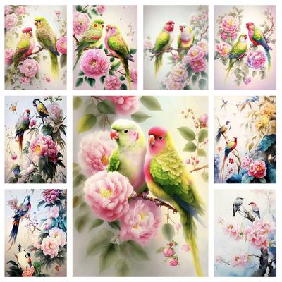 Full Square/Round Drill Diamond 5D DIY Diamond Painting Flower Bird Animal Embroidery Mosaic Cross Stitch Kit Home Decor Gift