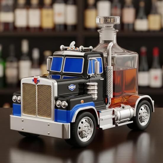 Truck Whiskey Decanter Unique Glass Decanter for Whiskey Bourbon Tequila Liquor Decanter Gift for Truckers Bourbon Lovers