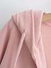 Women's Trendy European & American Double Zipper Hooded Sweatshirt - Solid Color, Loose Fit, High Waist Casual Jacket