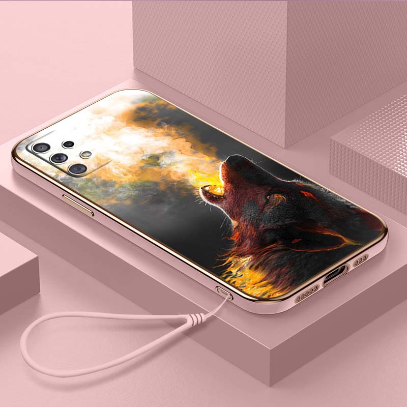 

Роскошный чехол для телефона из ТПУ с ремешком для Samsung Galaxy A04 05s A13 A14 A24 A54 A34 Note20 S23 Ultra, чехлы A39 с изображением волка и тигра