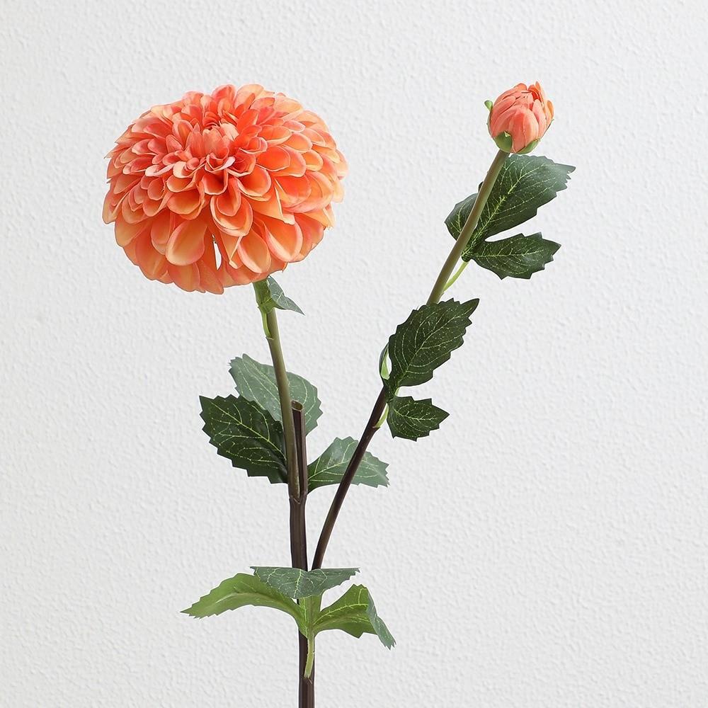 Pink Artificial Dahlia Flowers 2 Heads Artificial Faux Plants  Home Decoration