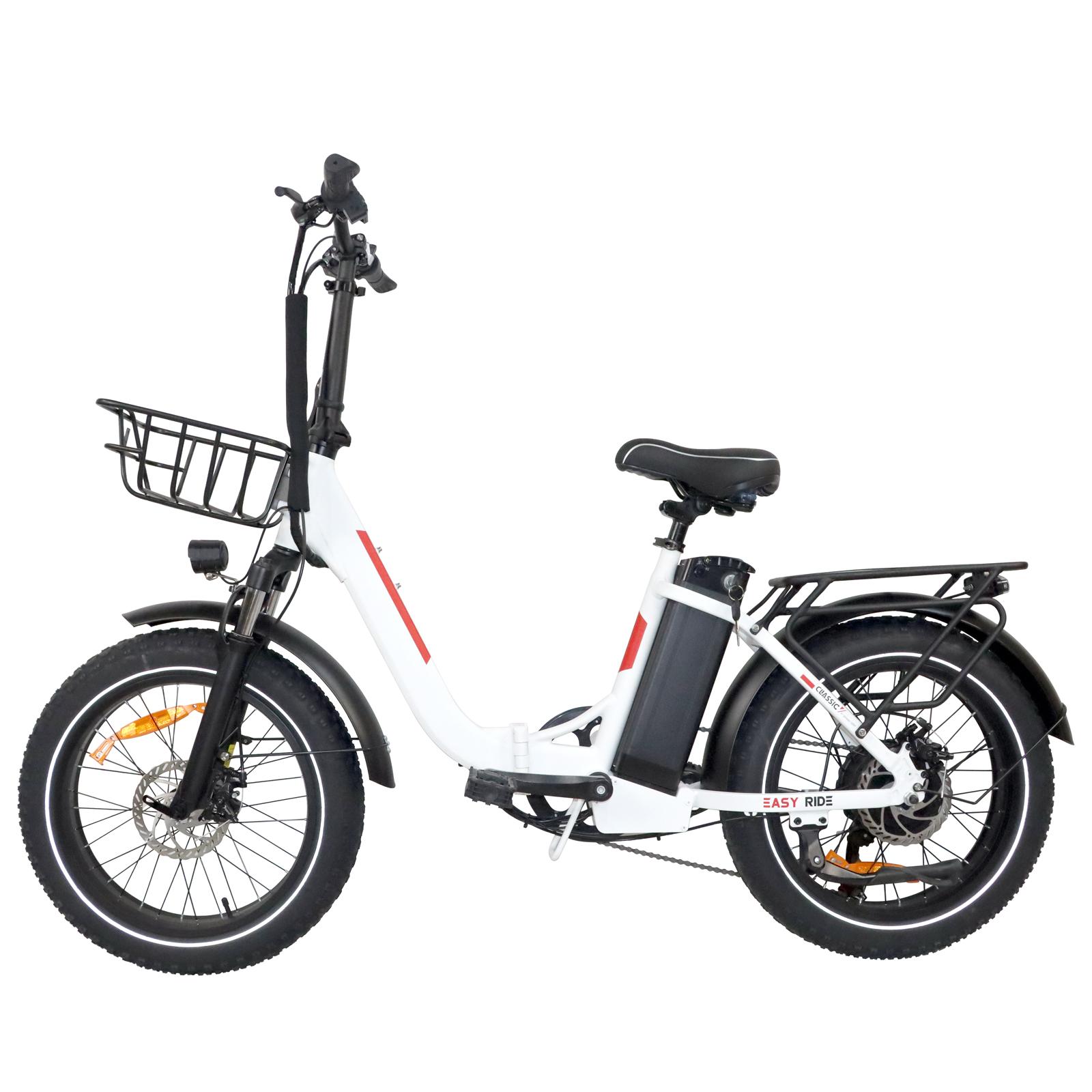 BAOLUJIE DZ2030 Electric Bike, 750W Motor 48V 13Ah Removable Battery 45km/h Max Speed 35-45km Range Mechanical disc brake bianco
