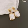 Silver needle metal pearl earrings retro personality earrings court fashion temperament new stud earrings