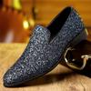 Chaussures de travail et de loisirs pour hommes, tendance, vente à chaud, grande taille, version coréenne, mots de personnalité tendance, chaussures en cuir à paillettes pour affaires et loisirs