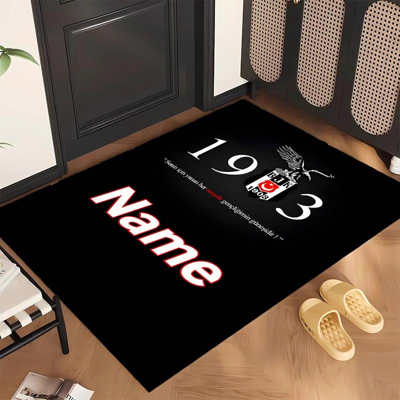 BJK FC (1) Personalized name Office Carpet Stylish Decor for Living Room Bedroom Kitchen