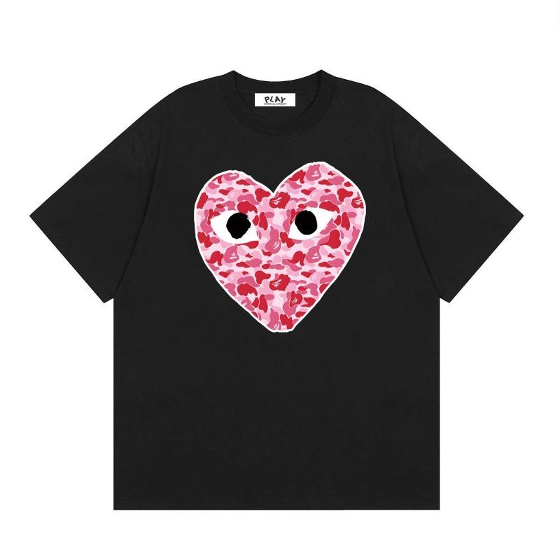 VibeStreet NUOVA T-shirt 100% Cotone T-shirt da Uomo a Forma di Cuore Donna Nuova Marca Originale T-shirt Top da Uomo Estate Manica Corta Moda Ami Amoring